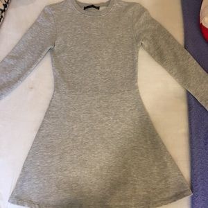 Zara Knit grey fit and flair dress